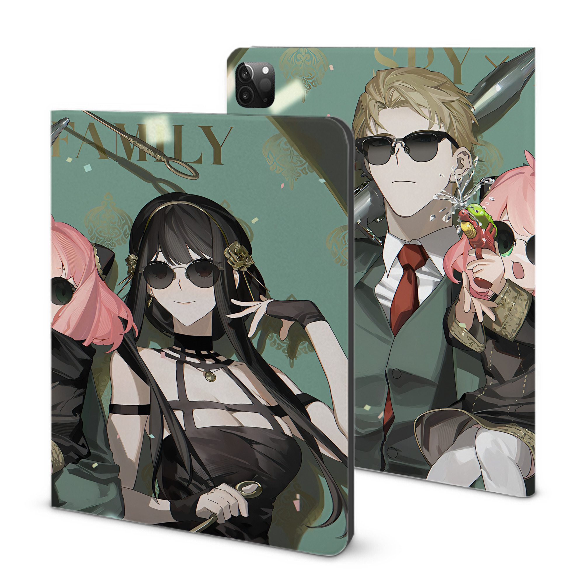 （画像用） SPY×FAMILY间谍家家酒 IPadケース ペンホルダー付き ブックスタイルデザイン